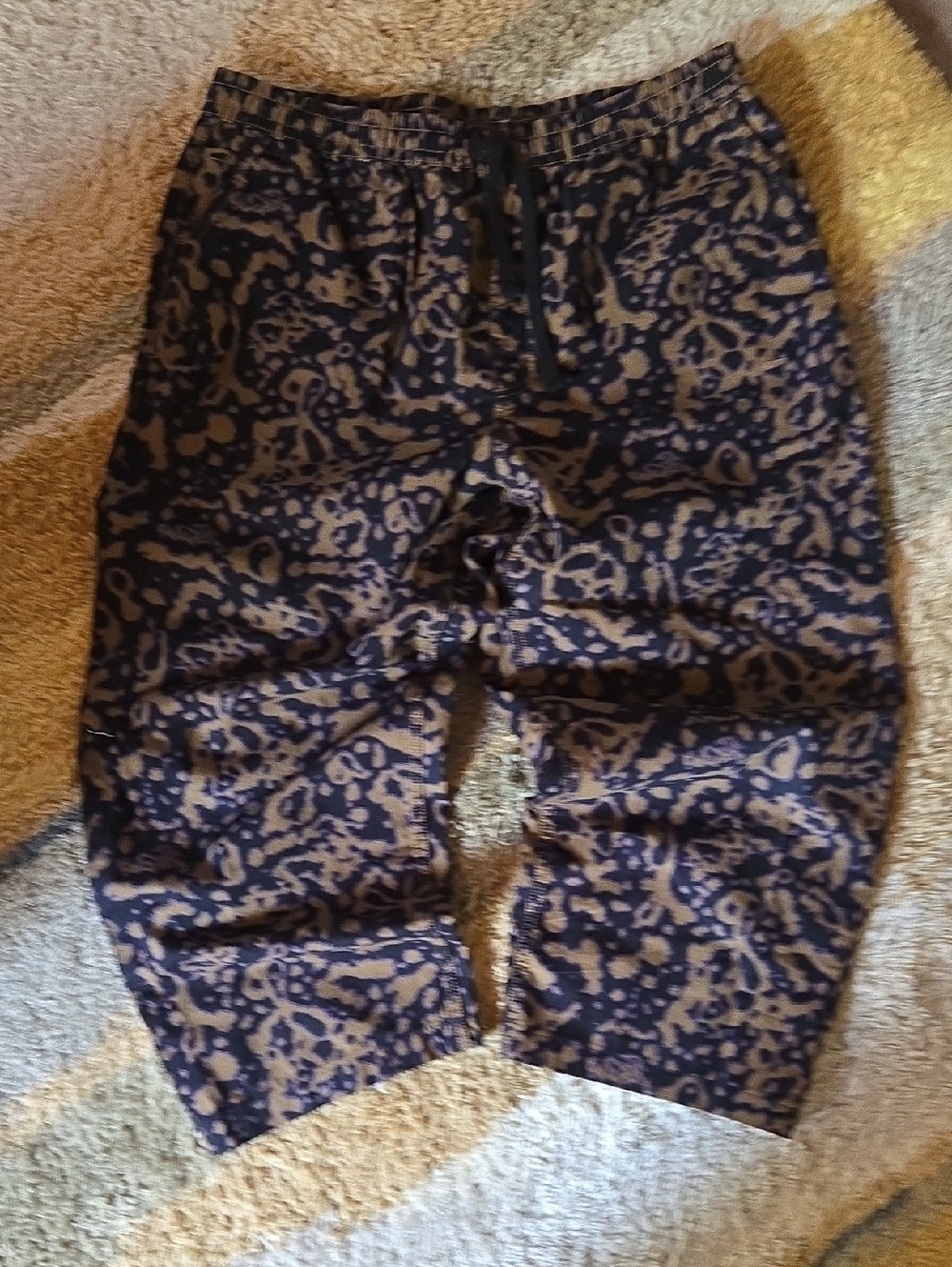 Vans Kids Brown and Navy Print Jogger Pants